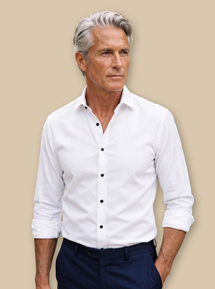 Curtis dress shirt in White, studio - Gentlemens Manor