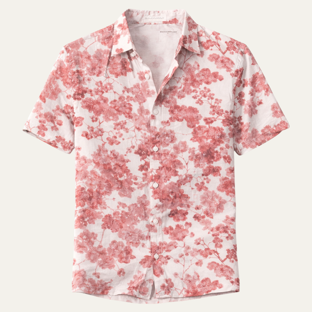 Dale beach shirt in Pink, product flat lay - Gentlemens Manor