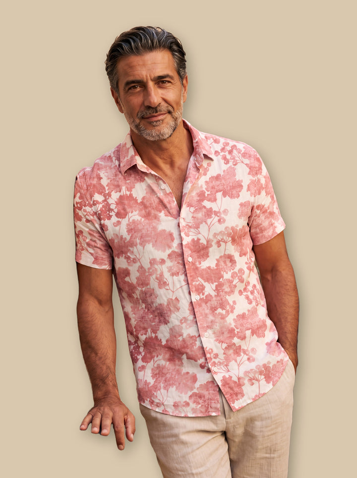 Dale beach shirt in Pink, studio - Gentlemens Manor