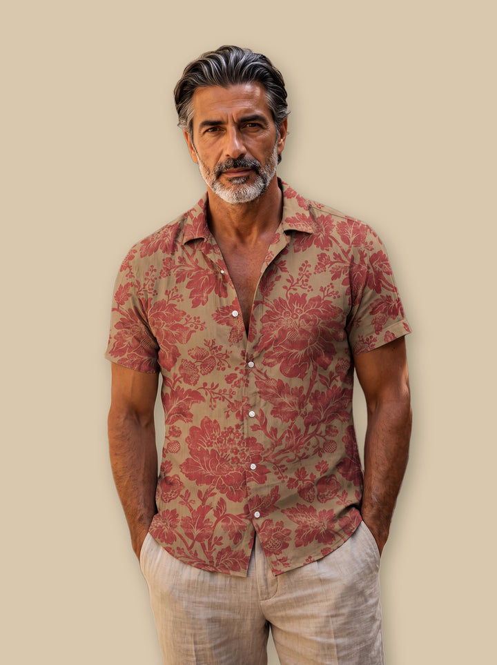 Dale beach shirt in Sand, studio - Gentlemens Manor