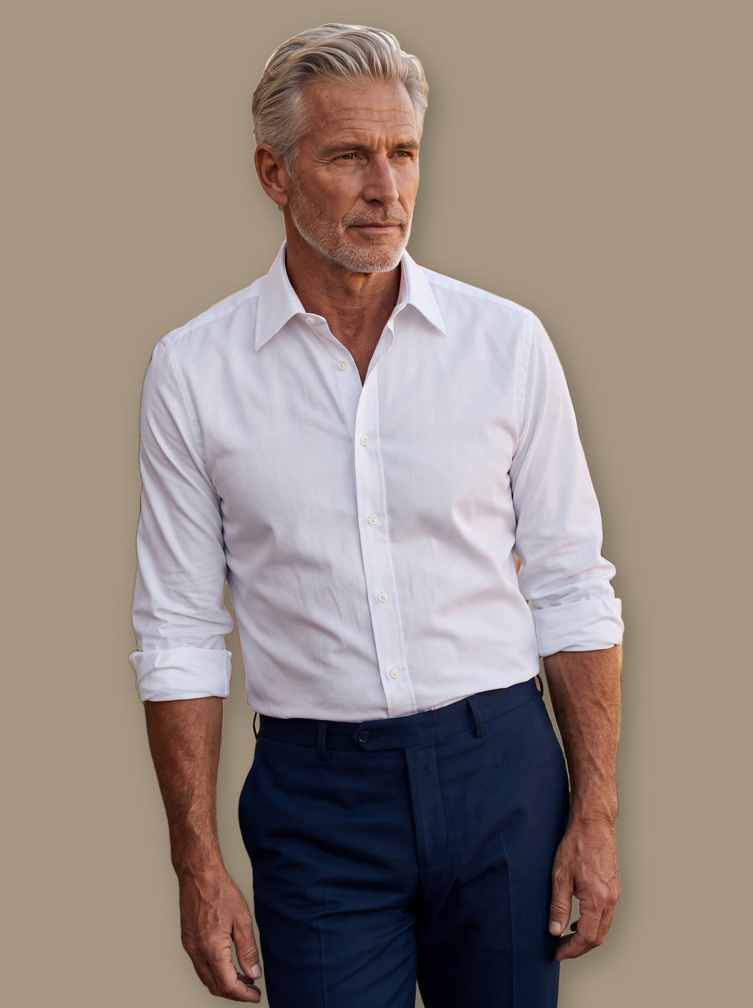Dallas dress shirt in White, studio - Gentlemens Manor