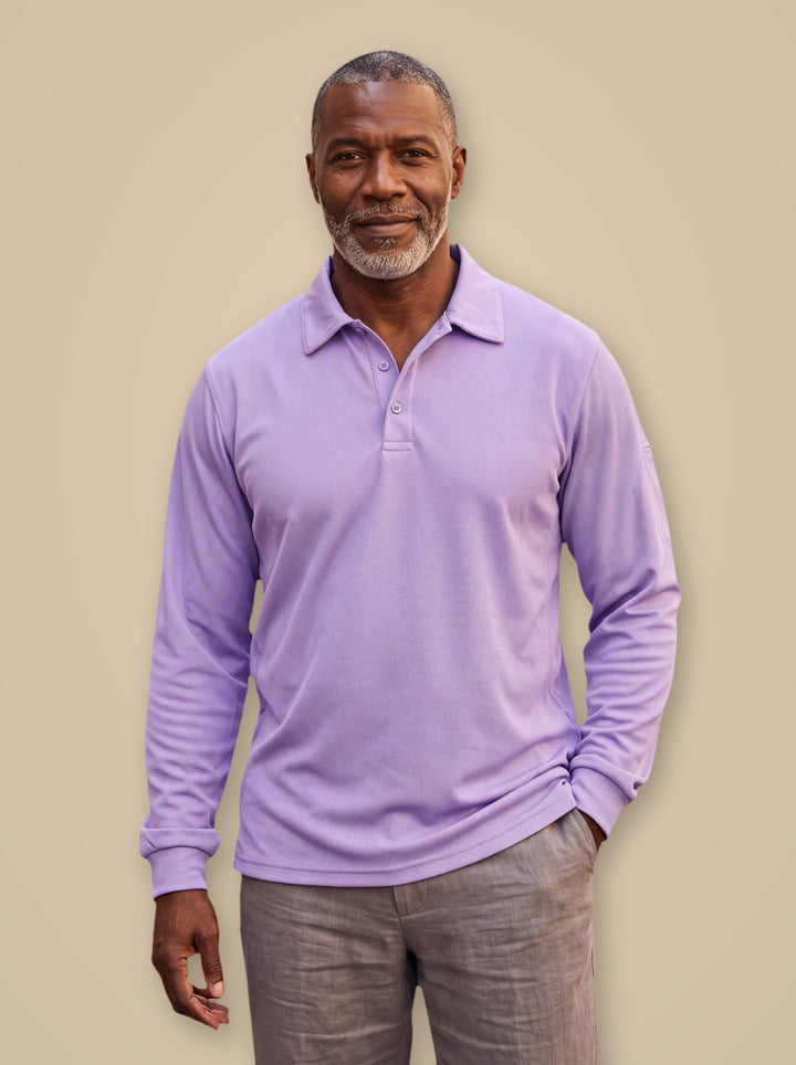 Dalton polo shirt in Light Purple, studio - Gentlemens Manor
