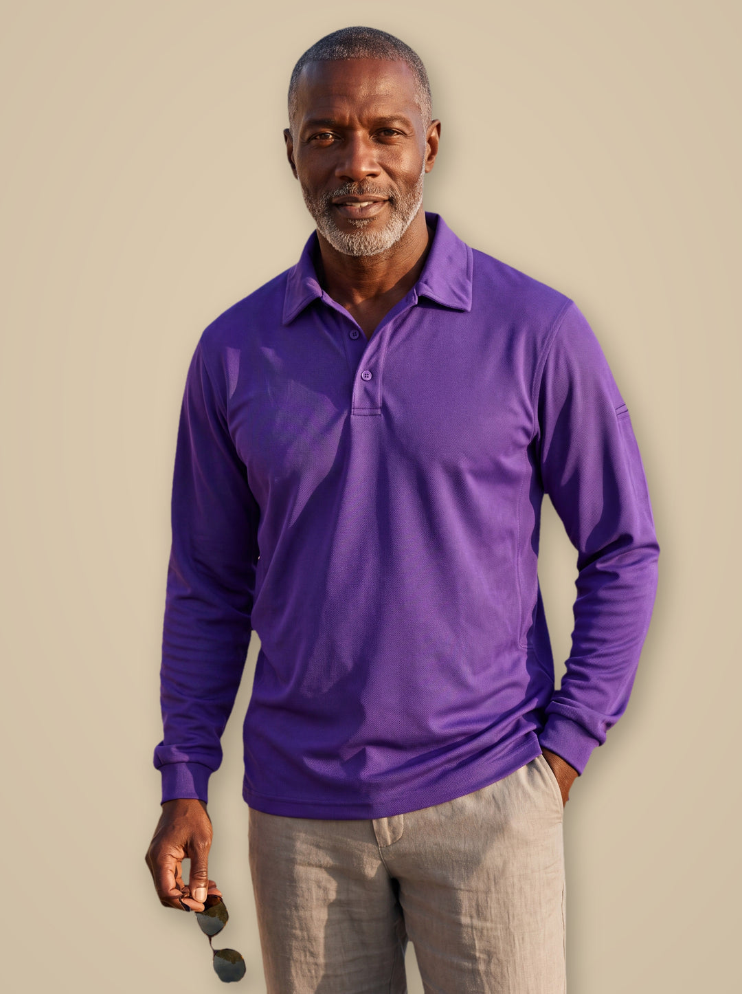 Dalton polo shirt in Purple, studio - Gentlemens Manor