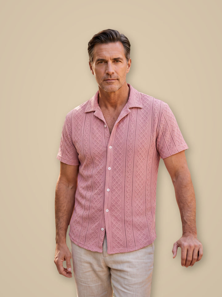 Darrell casual shirt in Pink, studio - Gentlemens Manor