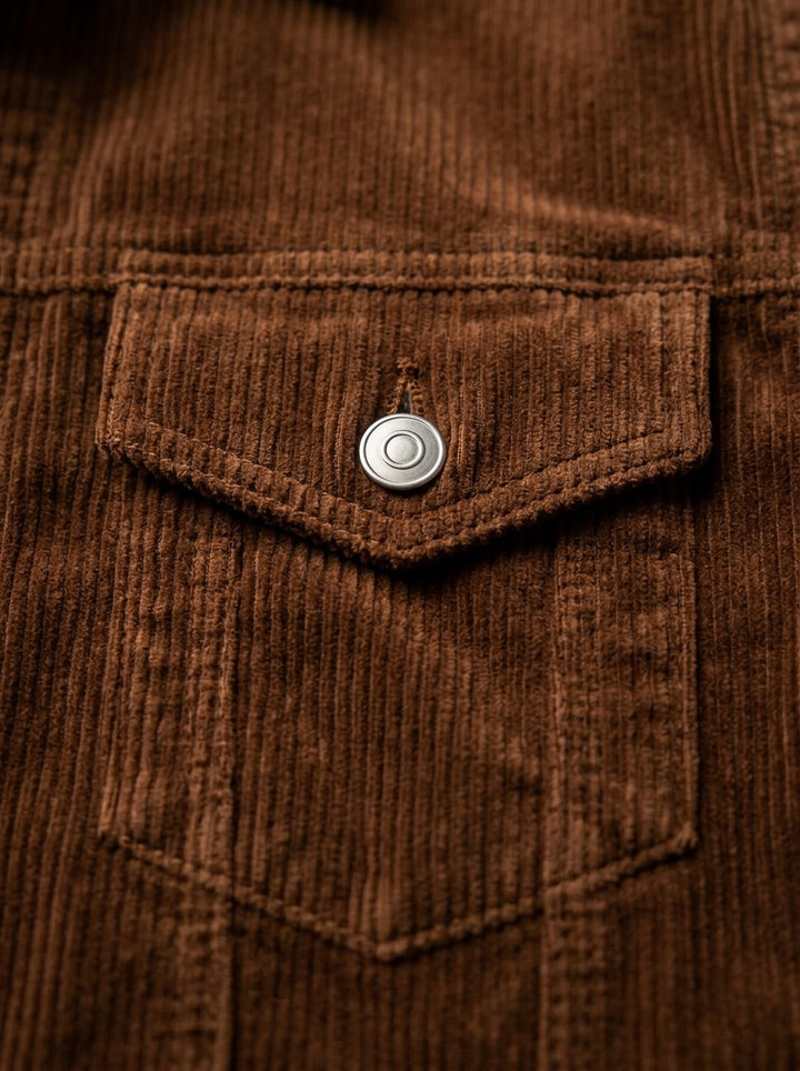 Deacon corduroy trucker jacket, fabric close up, Gentlemens Manor