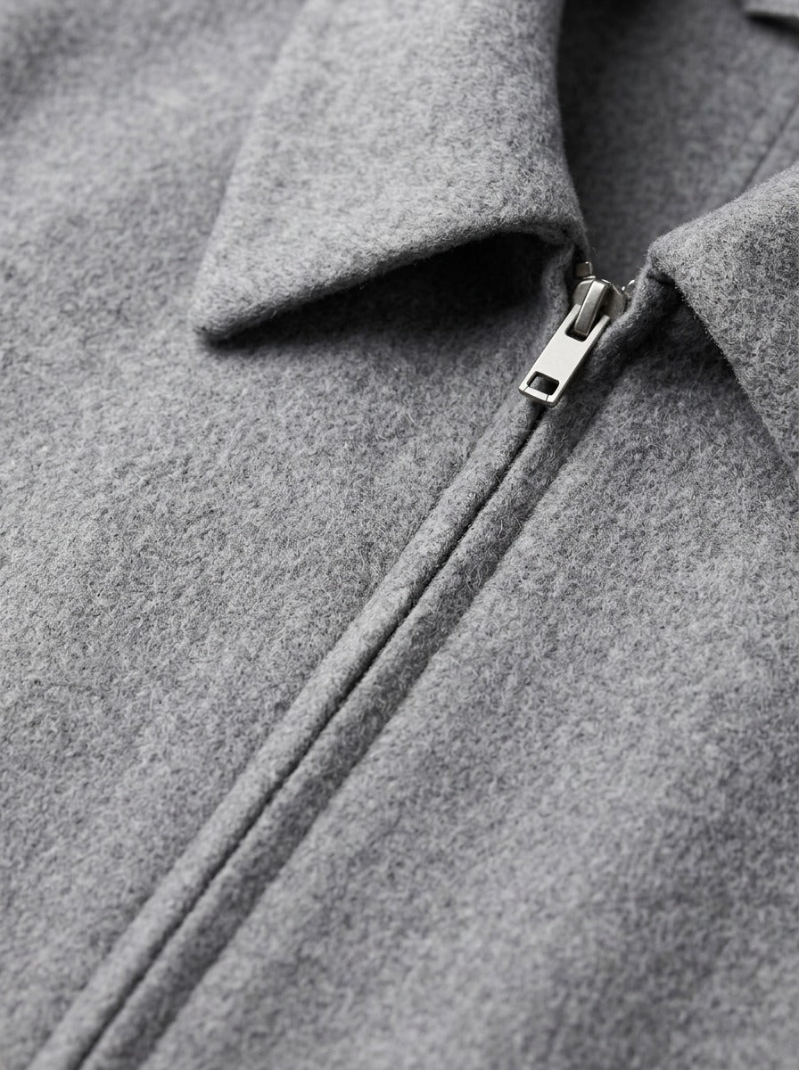 Dempsey wool blend zip front jacket, fabric close up, Gentlemens Manor