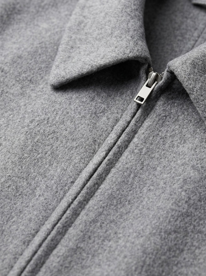 Dempsey wool blend zip front jacket, fabric close up, Gentlemens Manor
