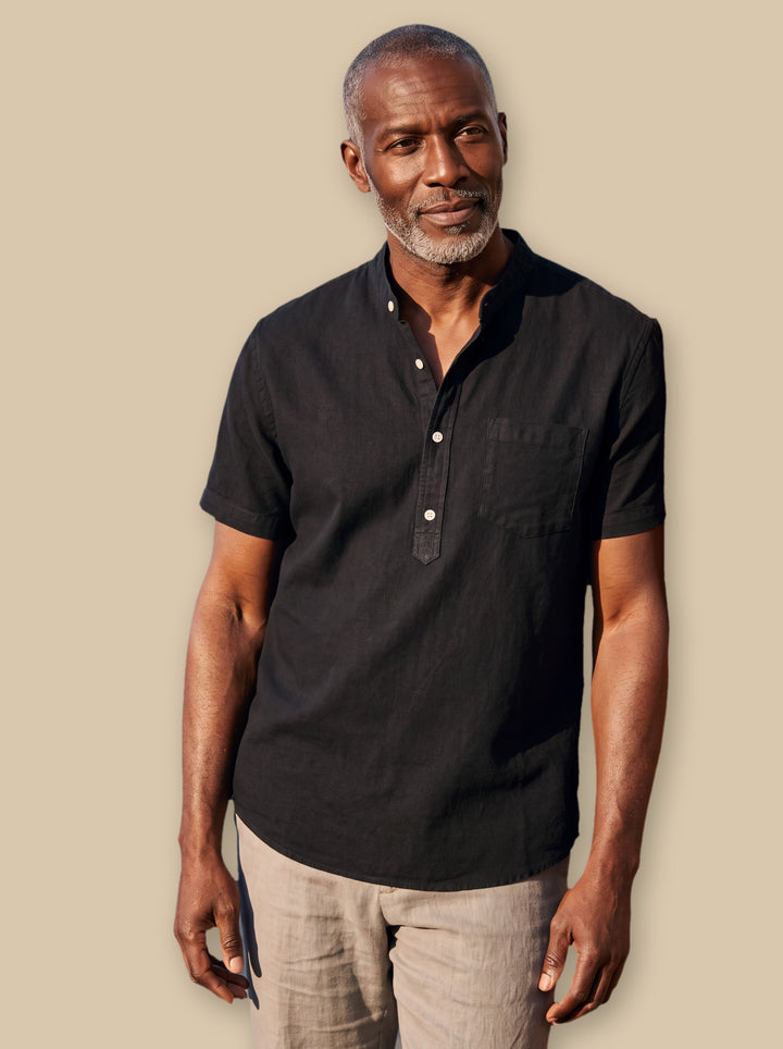 Denver casual shirt in Black, studio - Gentlemens Manor