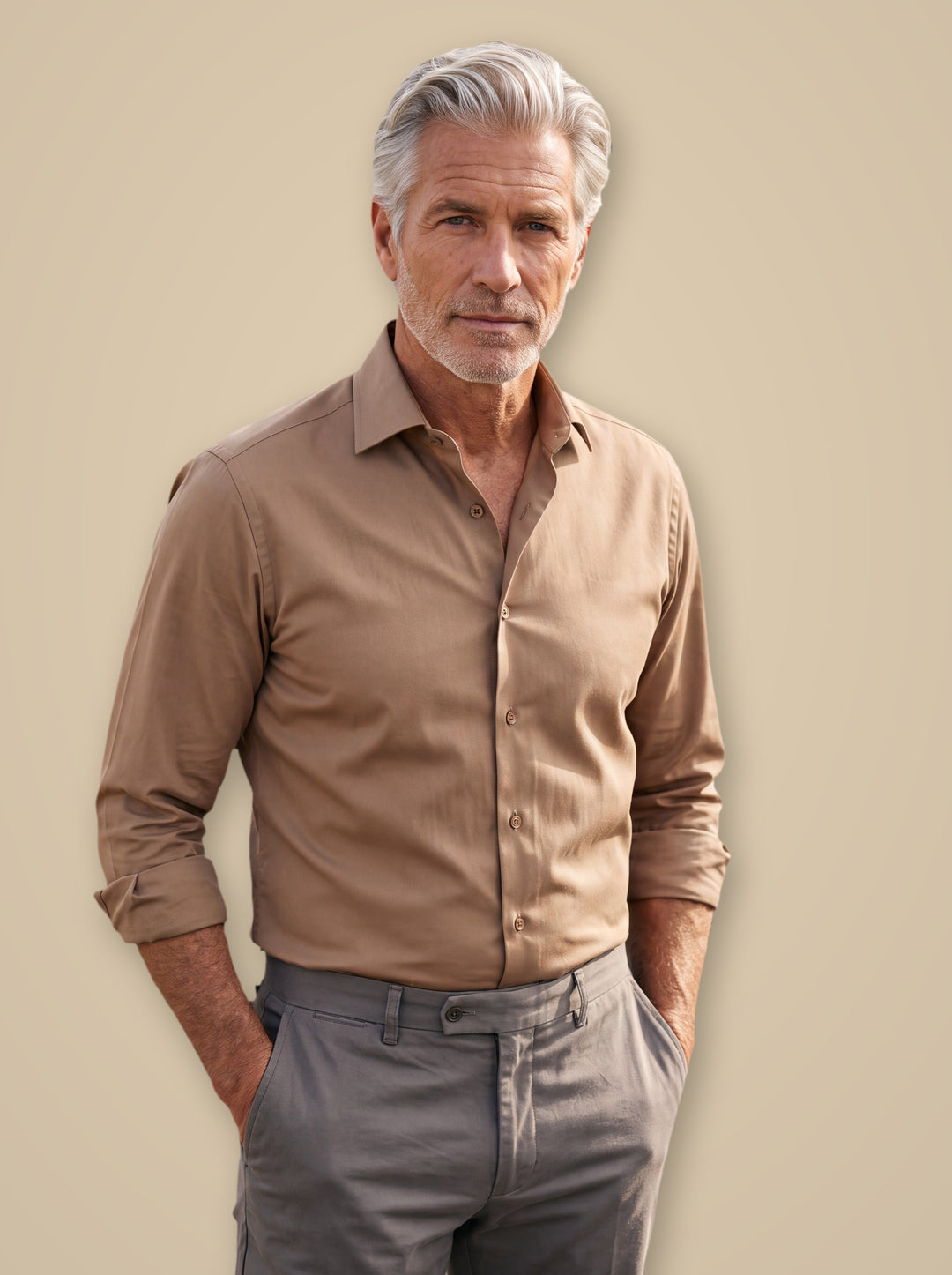 Desmond dress shirt in Brown, studio - Gentlemens Manor
