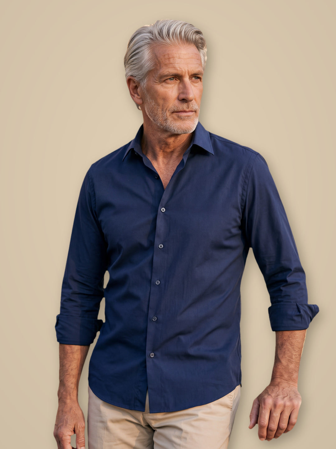 Desmond dress shirt in Navy, studio - Gentlemens Manor
