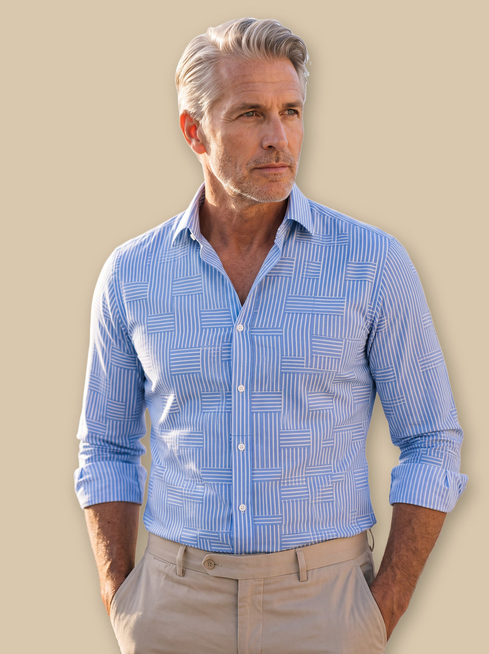Dewey casual shirt in Blue, studio - Gentlemens Manor
