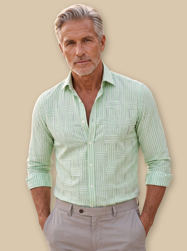 Dewey casual shirt in Green, studio - Gentlemens Manor
