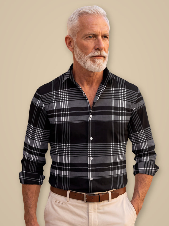 Dexter casual shirt in Black, studio - Gentlemens Manor
