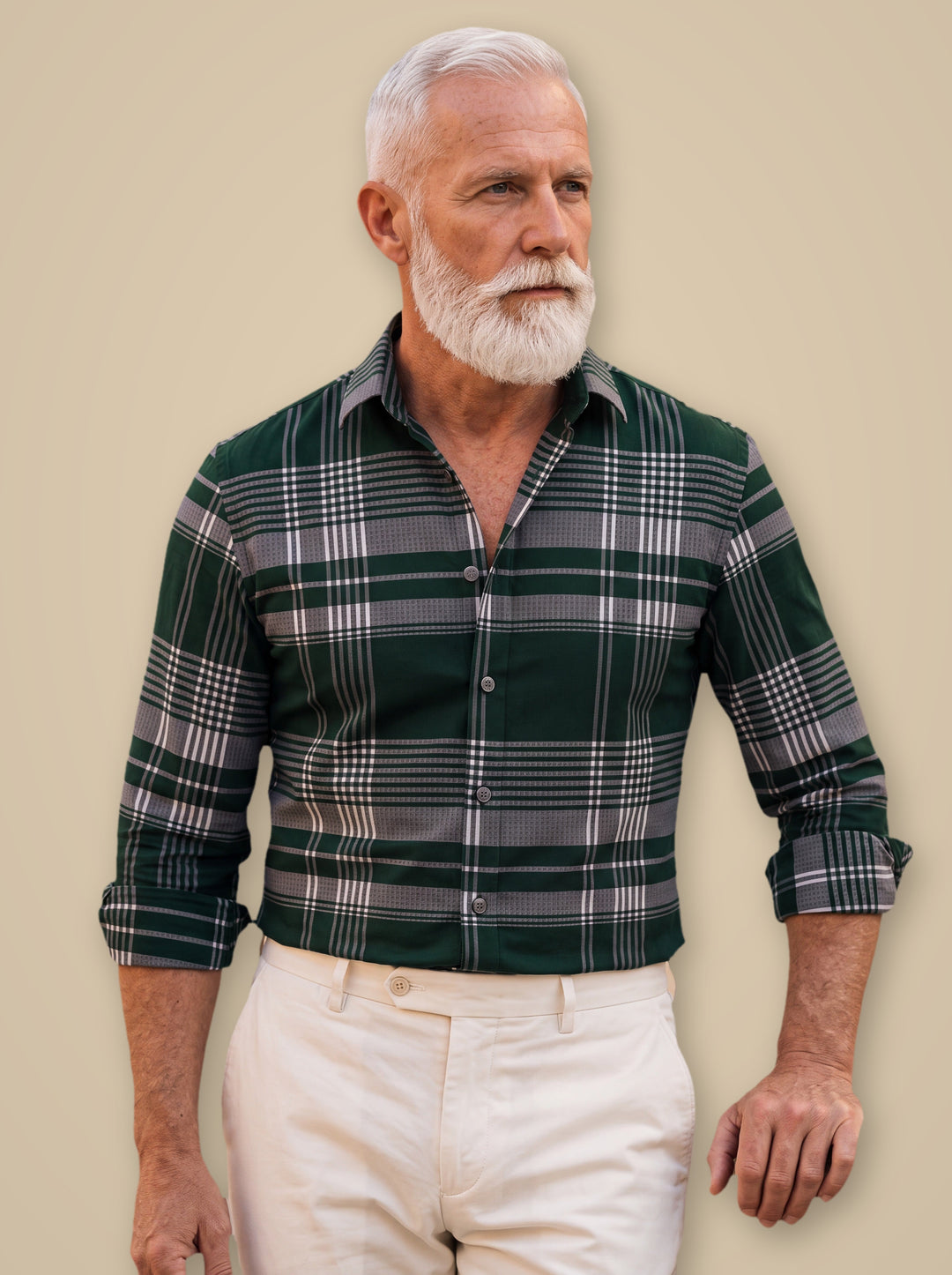 Dexter casual shirt in Green, studio - Gentlemens Manor