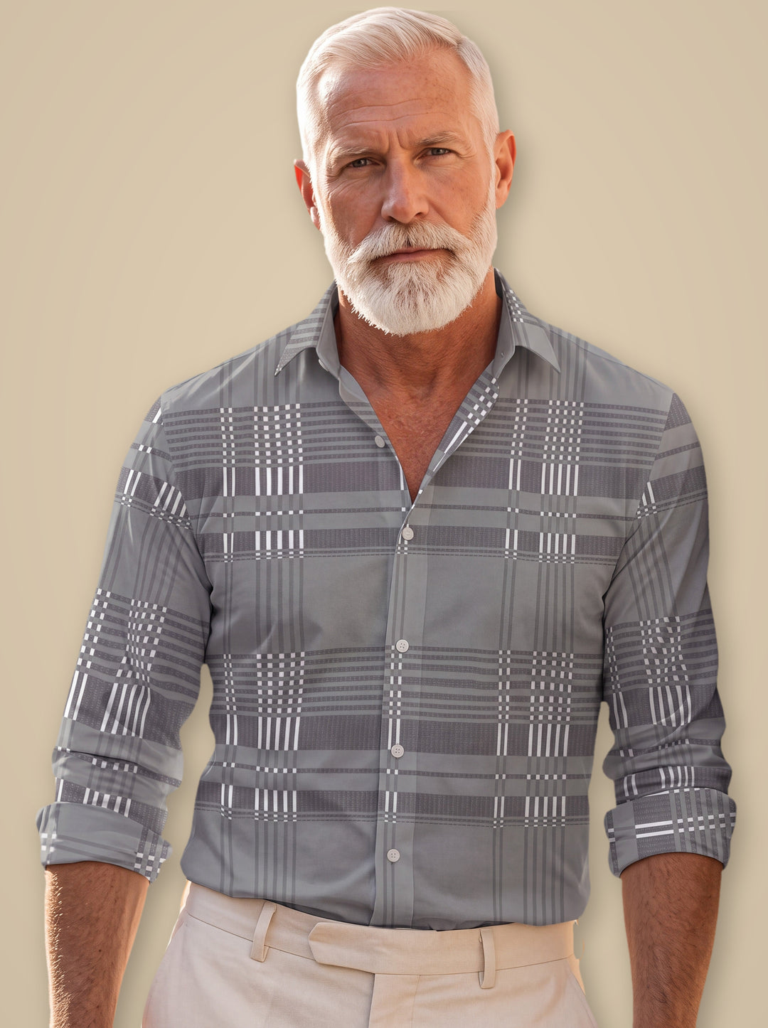 Dexter casual shirt in Grey, studio - Gentlemens Manor