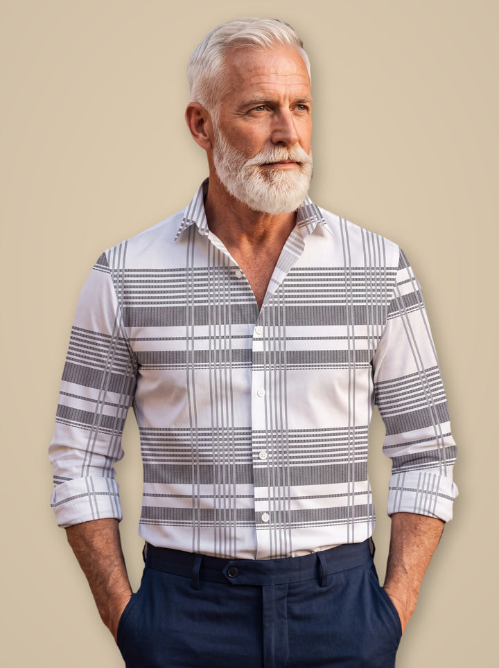Dexter casual shirt in White, studio - Gentlemens Manor