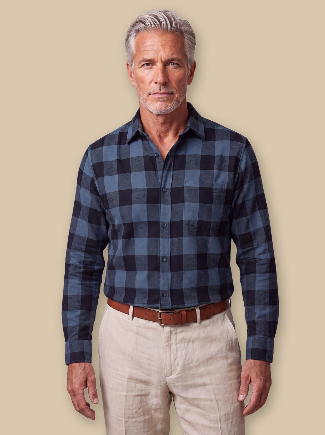 Dominic casual shirt in Blue, studio - Gentlemens Manor