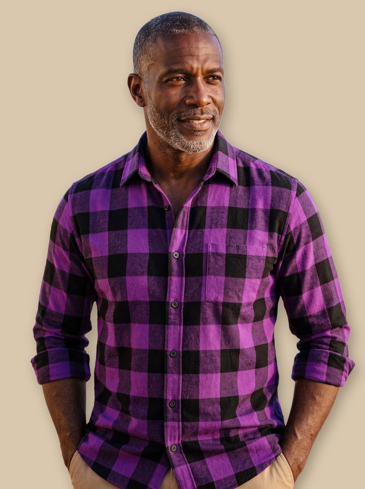 Dominic casual shirt in Purple, studio - Gentlemens Manor