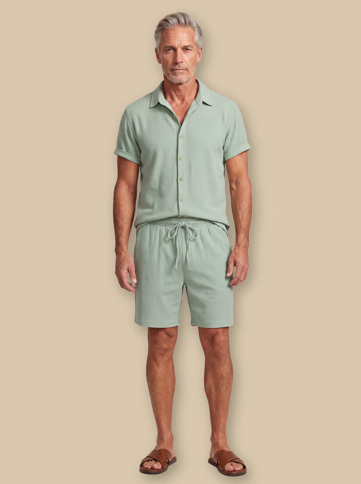 Donovan shirt and shorts set in Green, studio - Gentlemens Manor