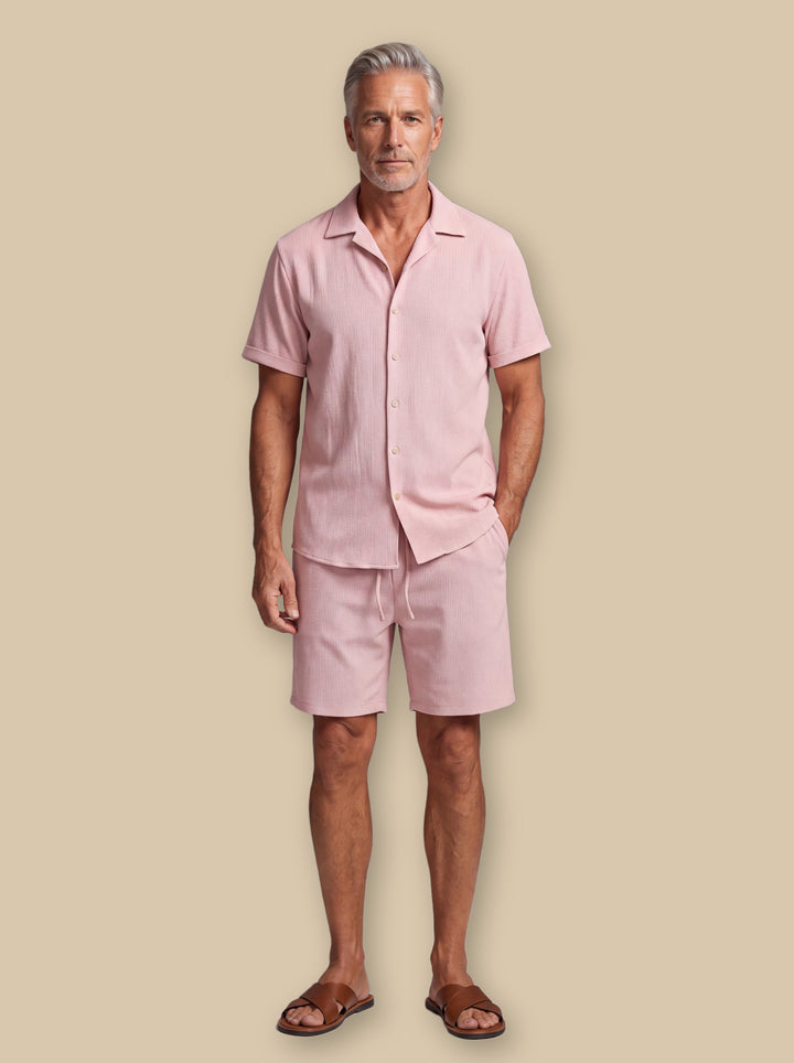 Donovan shirt and shorts set in Pink, studio - Gentlemens Manor