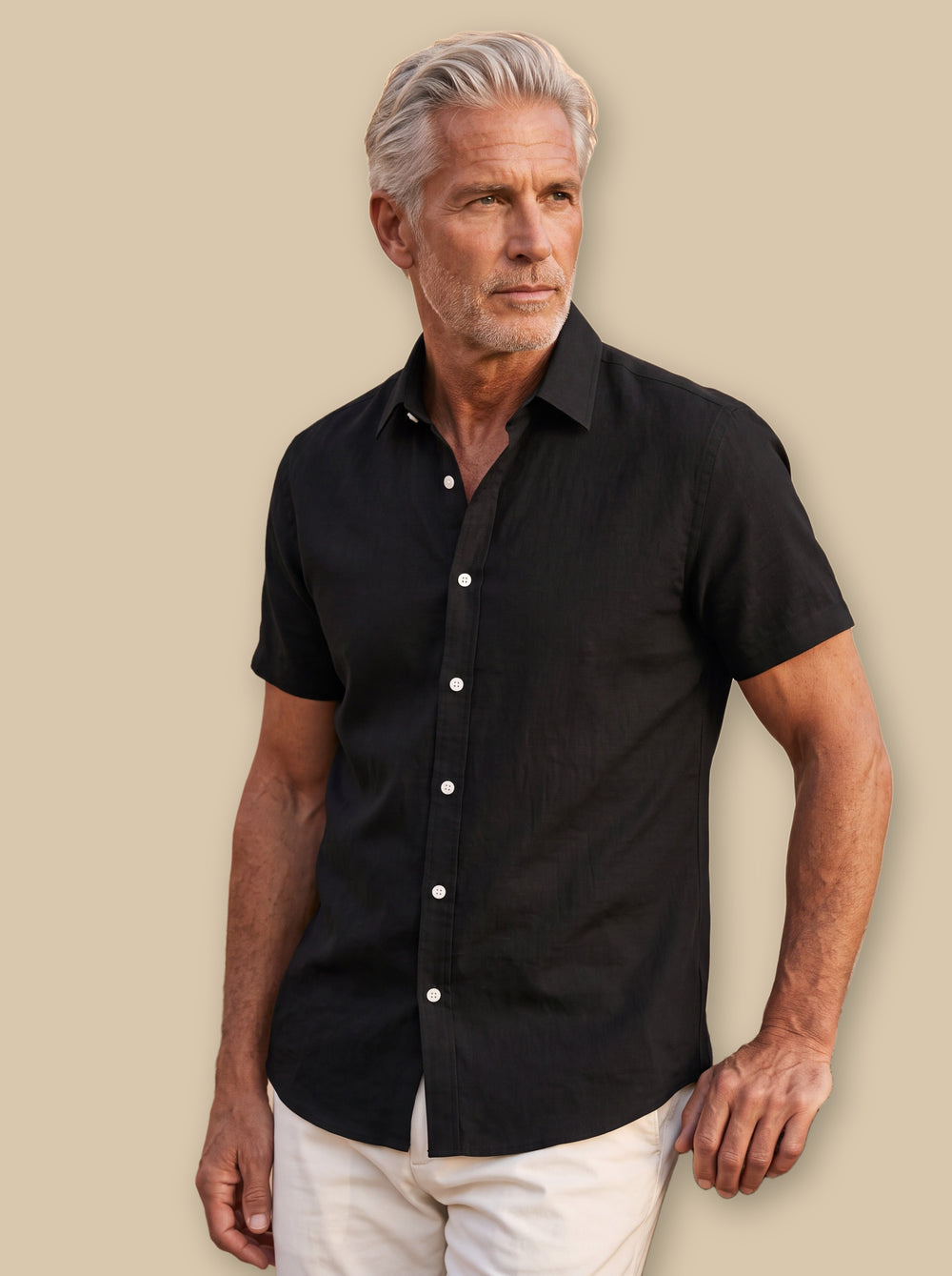 Douglas dress shirt in Black, studio - Gentlemens Manor