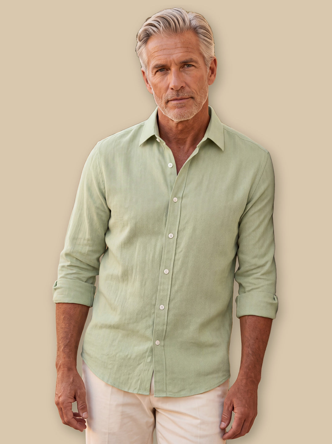 Douglas dress shirt in Green, studio - Gentlemens Manor
