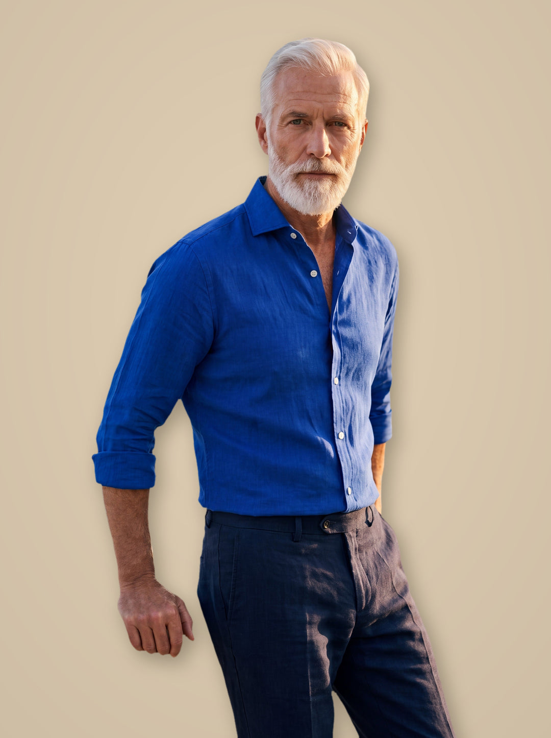 Doyle dress shirt in Blue, studio - Gentlemens Manor