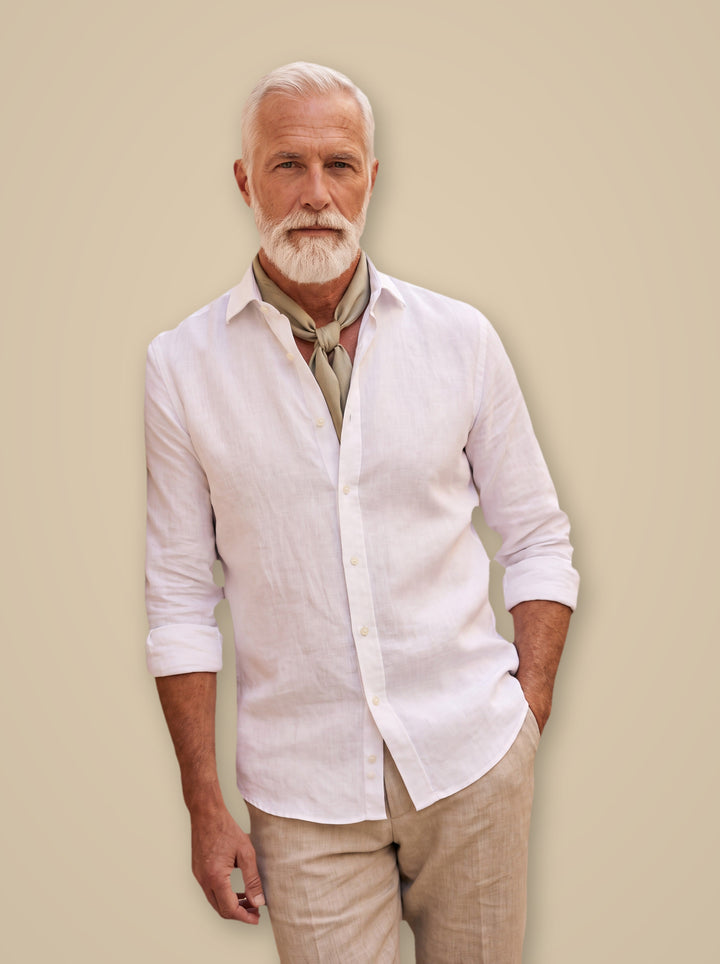 Doyle dress shirt in White, studio - Gentlemens Manor
