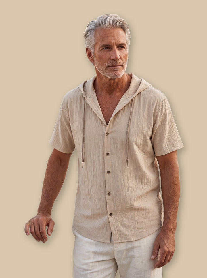 Drake hooded top in Sand, studio - Gentlemens Manor