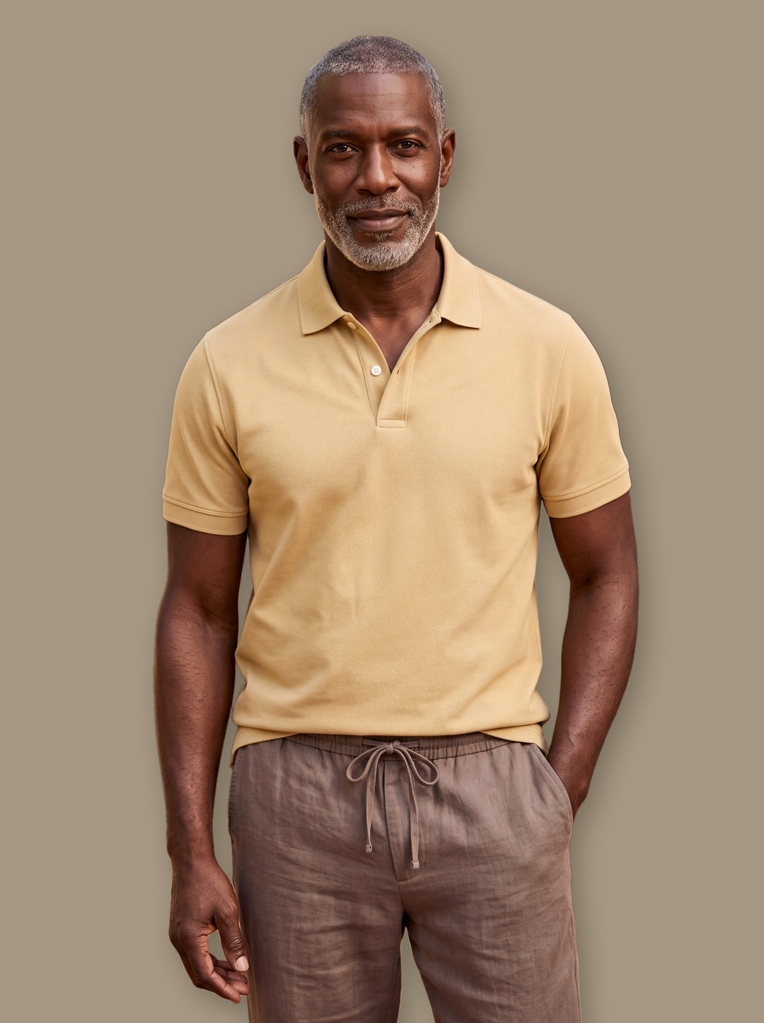 Dudley polo shirt in Mustard, studio - Gentlemens Manor