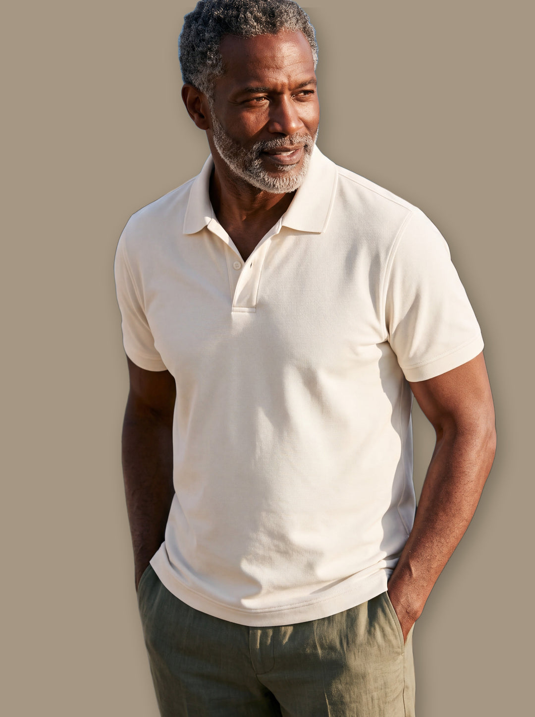 Dudley polo shirt in White, studio - Gentlemens Manor