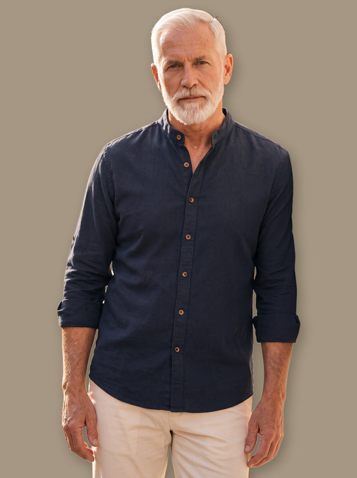 Duncan casual shirt in Blue, studio - Gentlemens Manor