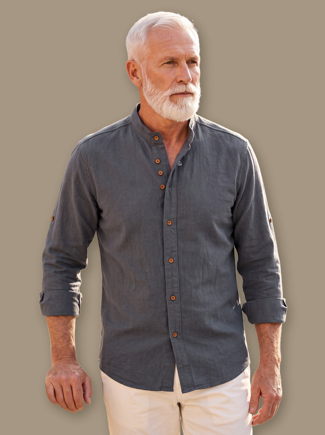 Duncan casual shirt in Charcoal, studio - Gentlemens Manor