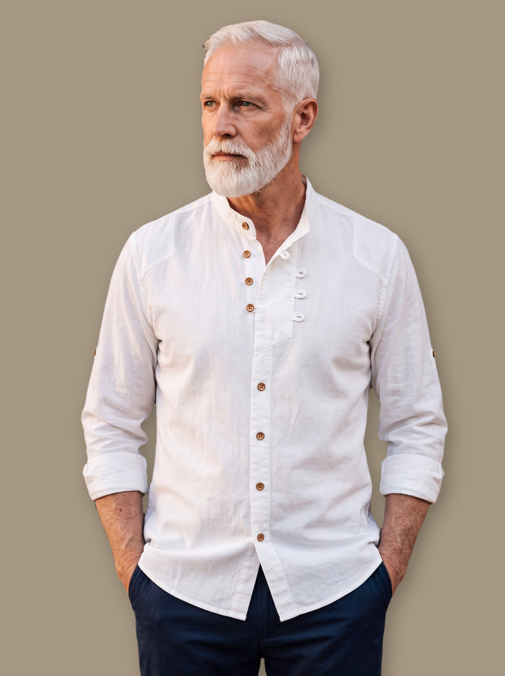 Duncan casual shirt in White, studio - Gentlemens Manor