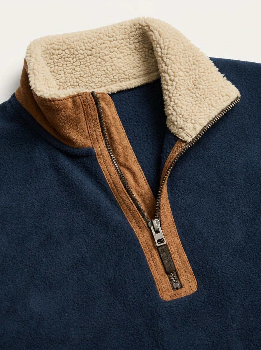 Dunham quarter zip pullover, fabric close up, Gentlemens Manor
