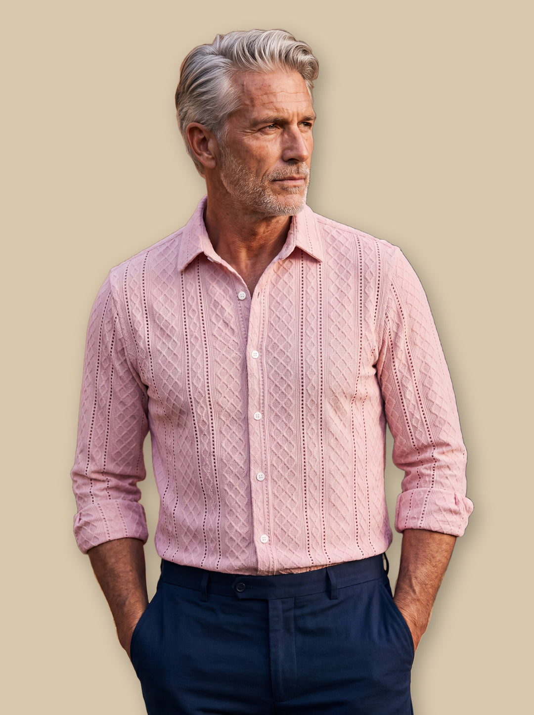 Earl casual shirt in Pink, studio - Gentlemens Manor