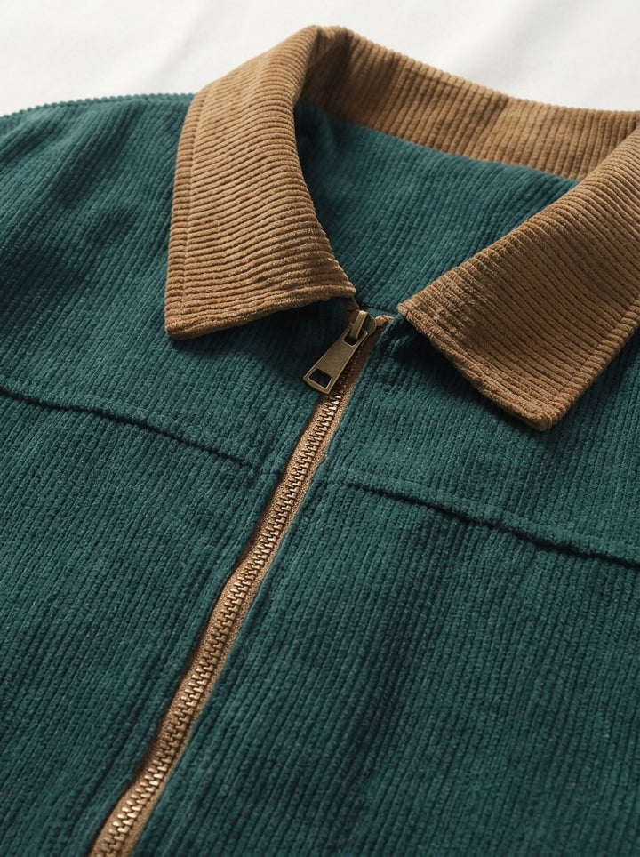 Eastwood contrast collar corduroy jacket, fabric close up, Gentlemens Manor