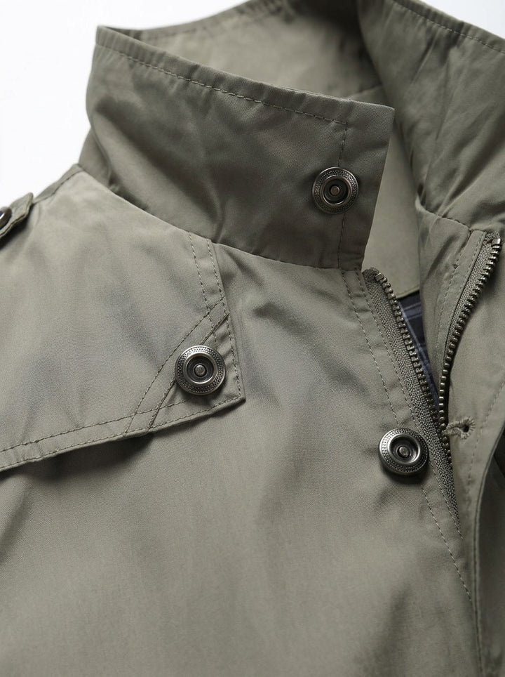 Eaton stand collar field jacket, fabric close up, Gentlemens Manor