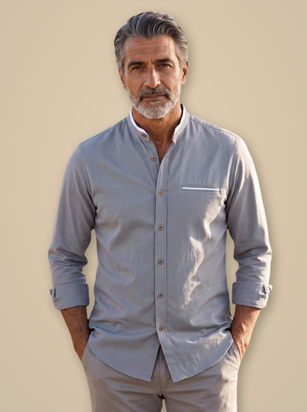 Edgar dress shirt in Grey, studio - Gentlemens Manor