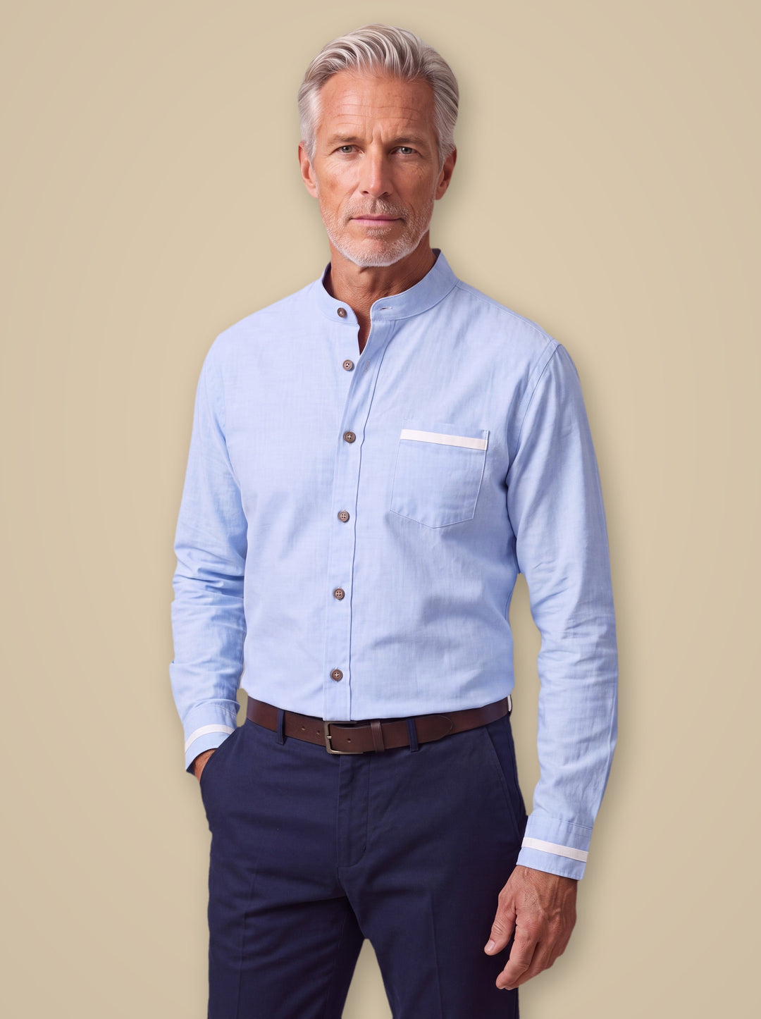 Edgar dress shirt in Light Blue, studio - Gentlemens Manor