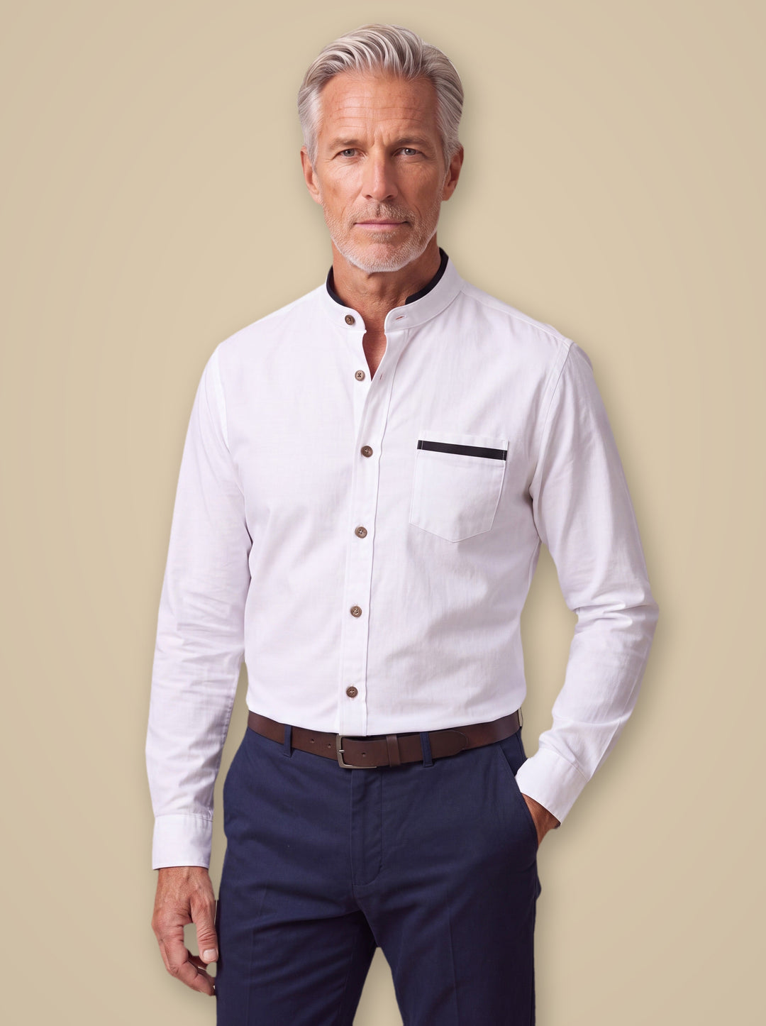 Edgar dress shirt in White, studio - Gentlemens Manor