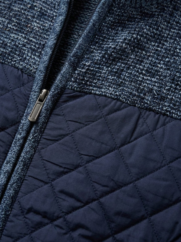 Edgerton quilted knit jacket, fabric close up, Gentlemens Manor