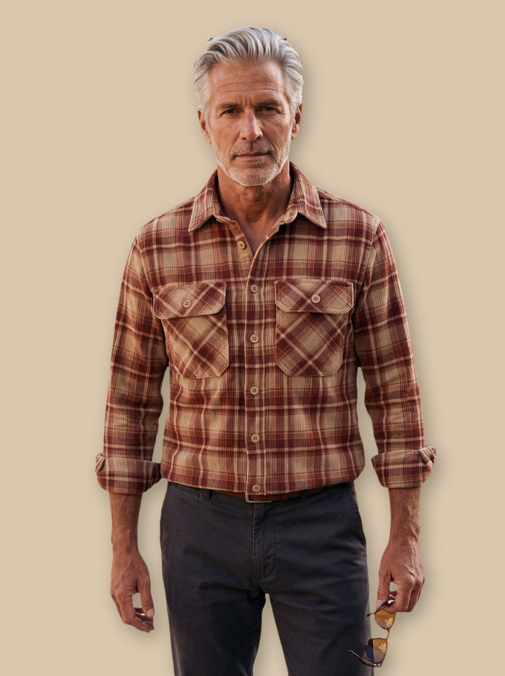 Edison casual shirt in Red, studio - Gentlemens Manor