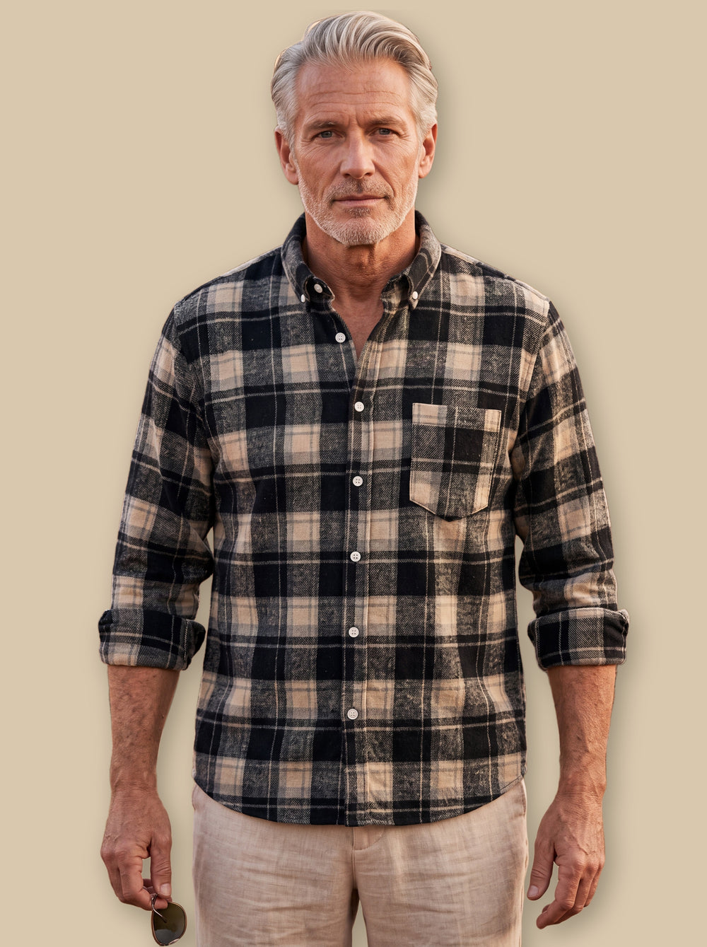 Edmund casual shirt in Black, studio - Gentlemens Manor