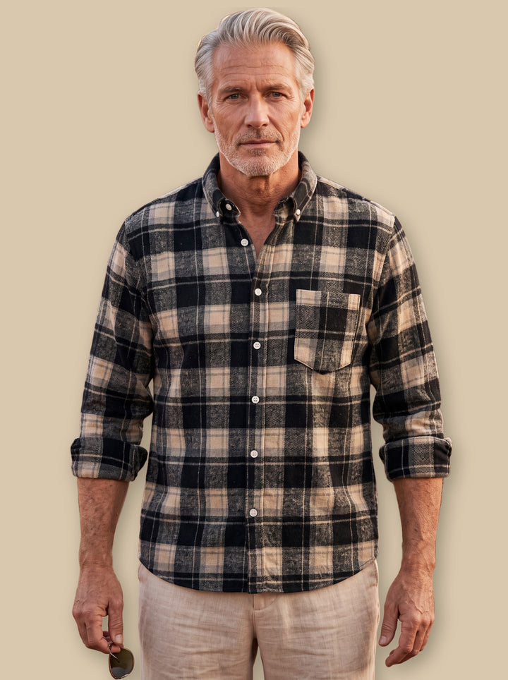 Edmund casual shirt in Black, studio - Gentlemens Manor