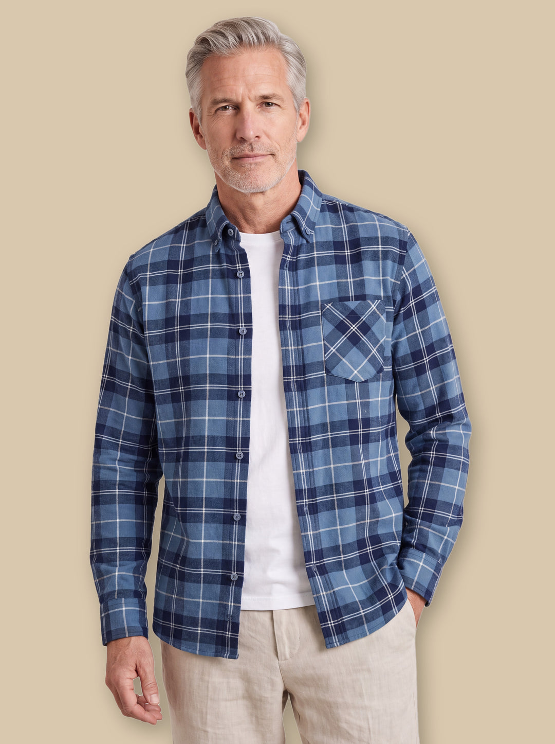 Edmund casual shirt in Blue, studio - Gentlemens Manor
