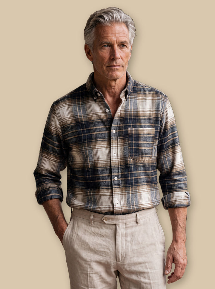 Edmund casual shirt in Grey, studio - Gentlemens Manor