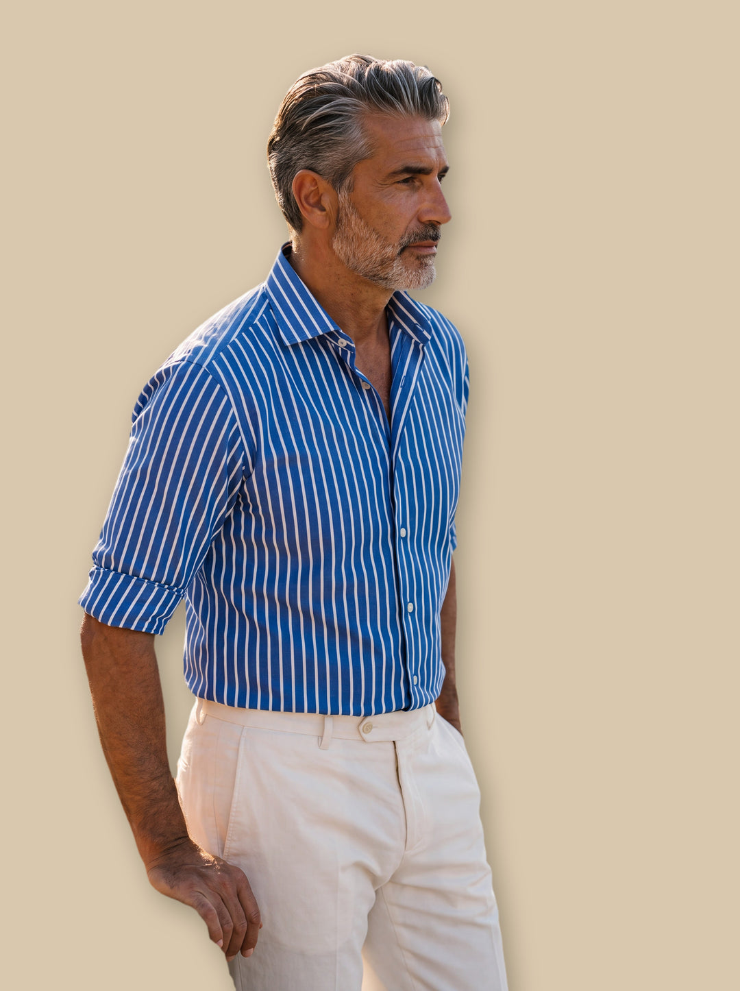 Edwin casual shirt in Blue, studio - Gentlemens Manor