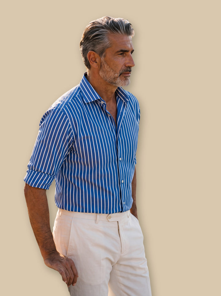 Edwin casual shirt in Blue, studio - Gentlemens Manor