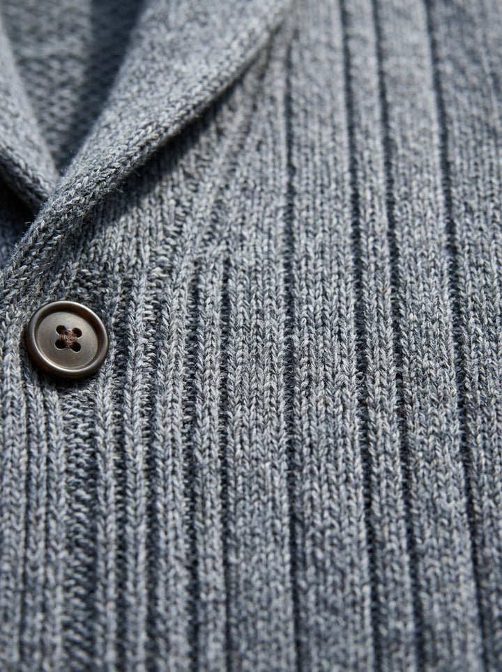 Eldridge ribbed cardigan, fabric close up, Gentlemens Manor